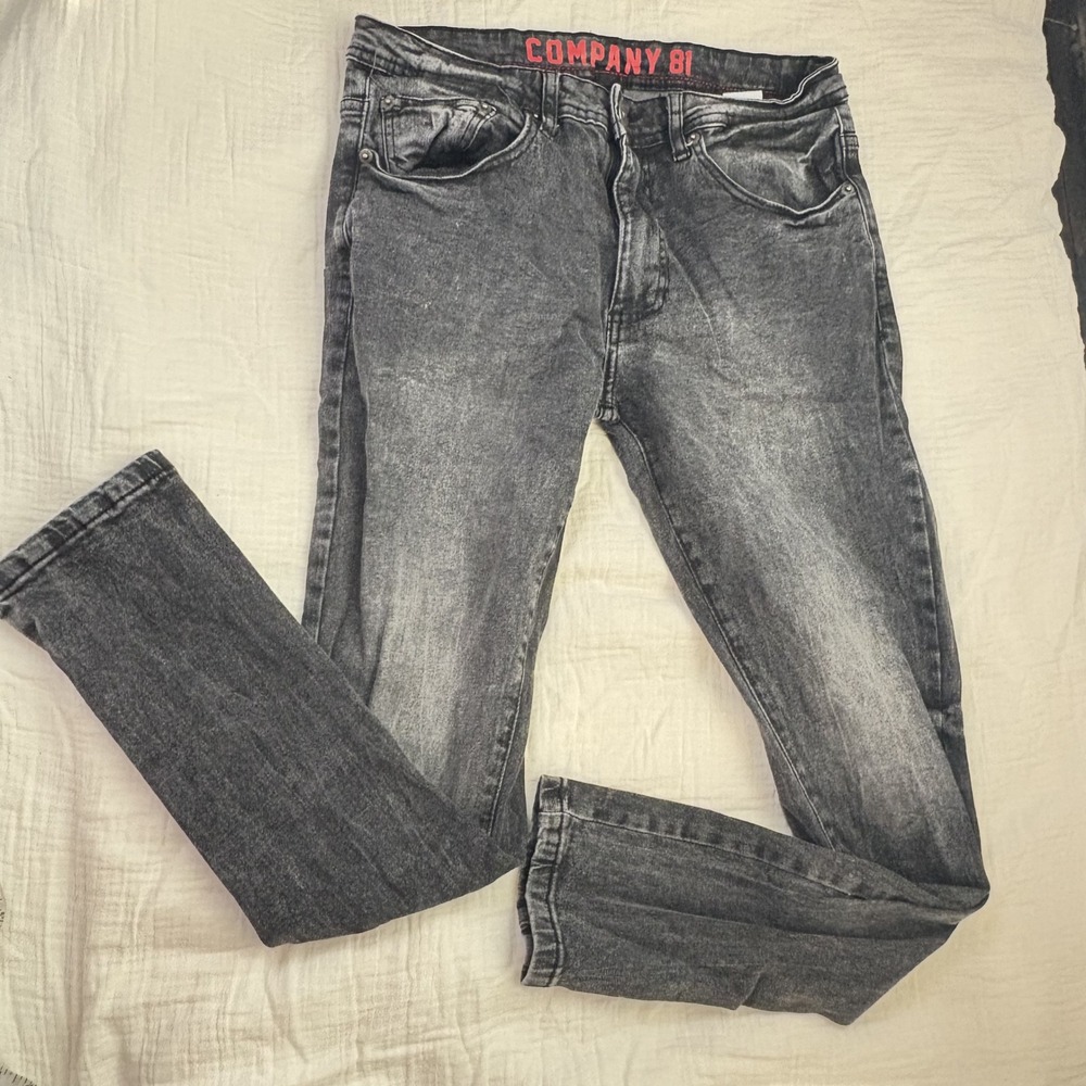 Company 81 Jeans Acid Wash Grey Slim Fit Cotton Blend Streetwear 30x30